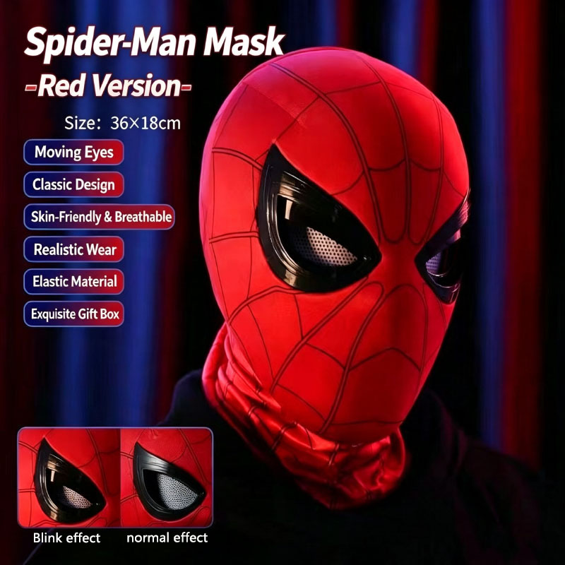Cosplay Prop Display - Masque de Spider-Man avec yeux mobiles,